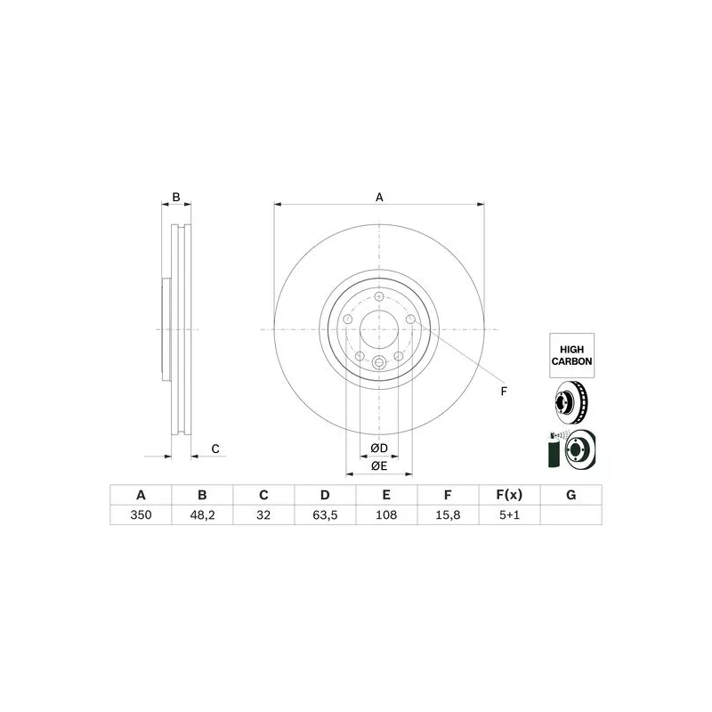 Jeu de 2 disques de frein avant BOSCH 0 986 479 G33