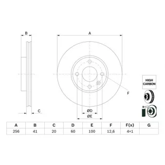 Jeu de 2 disques de frein avant BOSCH 0 986 479 G83