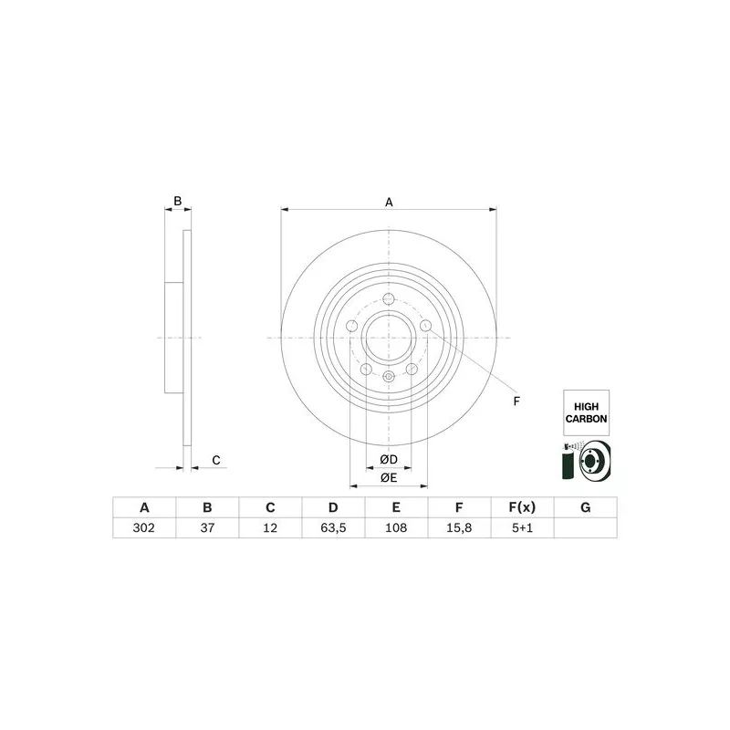 Jeu de 2 disques de frein arrière BOSCH 0 986 479 G98