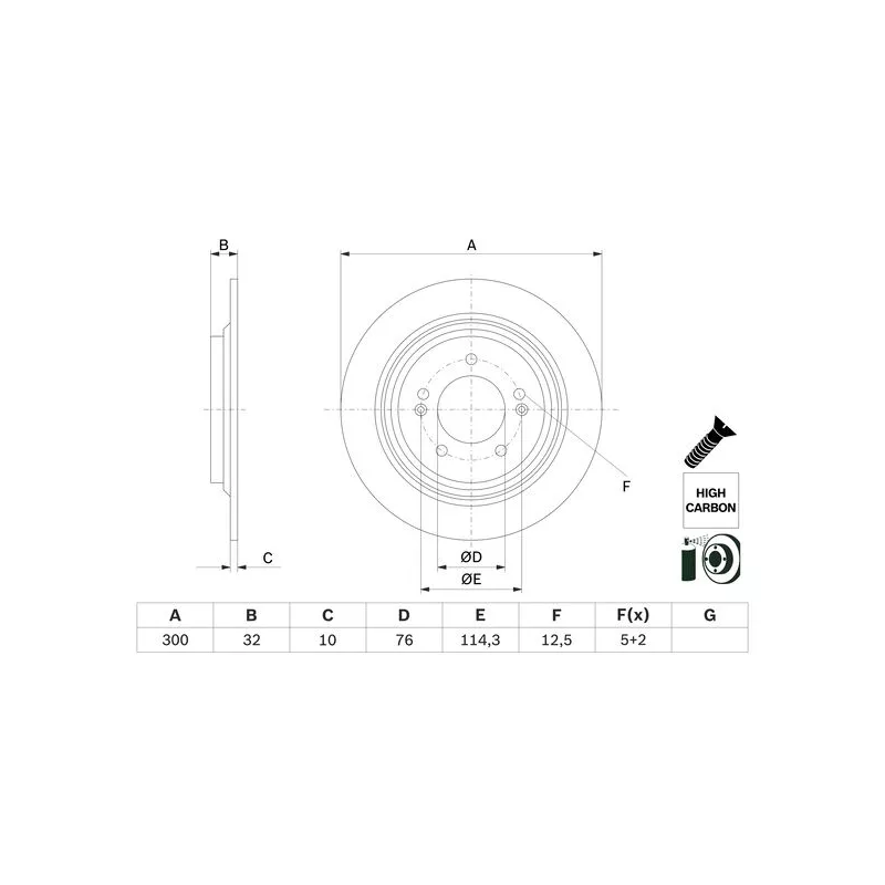 Jeu de 2 disques de frein arrière BOSCH 0 986 479 H01