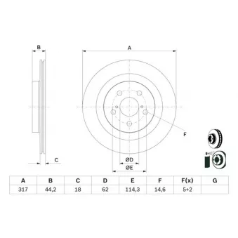 Jeu de 2 disques de frein arrière BOSCH 0 986 479 H19