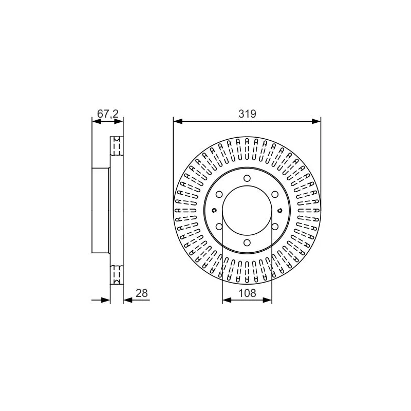 Jeu de 2 disques de frein avant BOSCH 0 986 479 T36