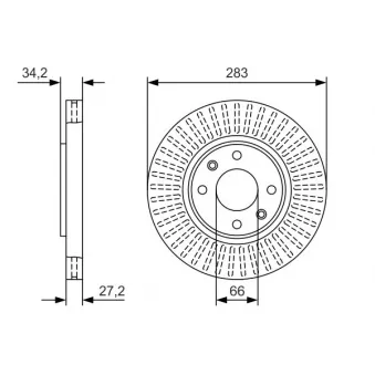 Jeu de 2 disques de frein avant BOSCH 0 986 479 W69