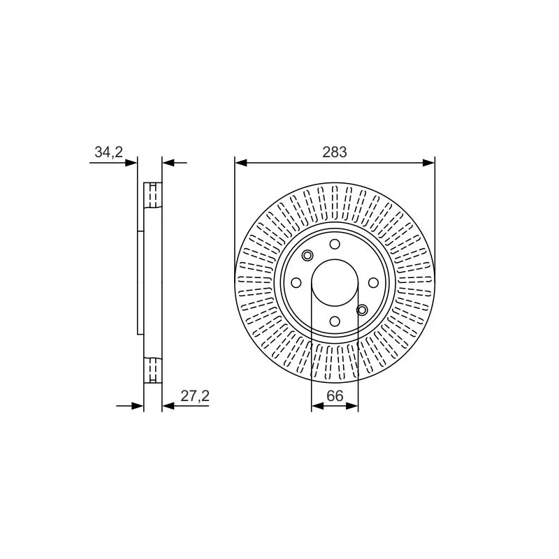 Jeu de 2 disques de frein avant BOSCH 0 986 479 W69
