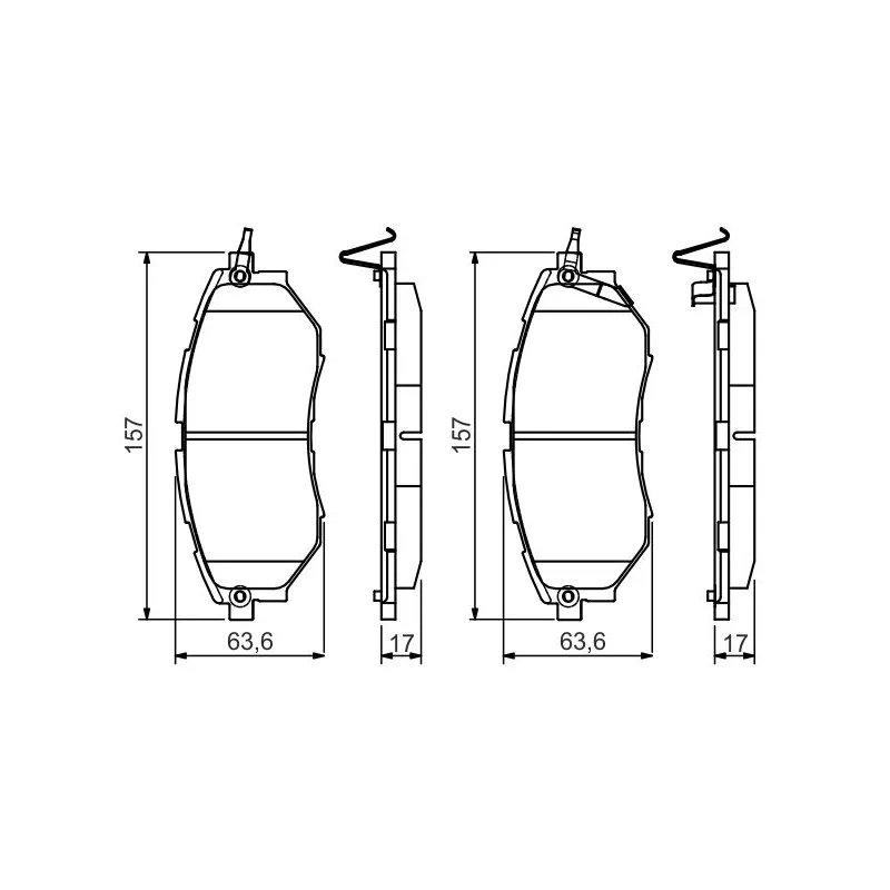 Jeu de 4 plaquettes de frein avant BOSCH 0 986 495 156
