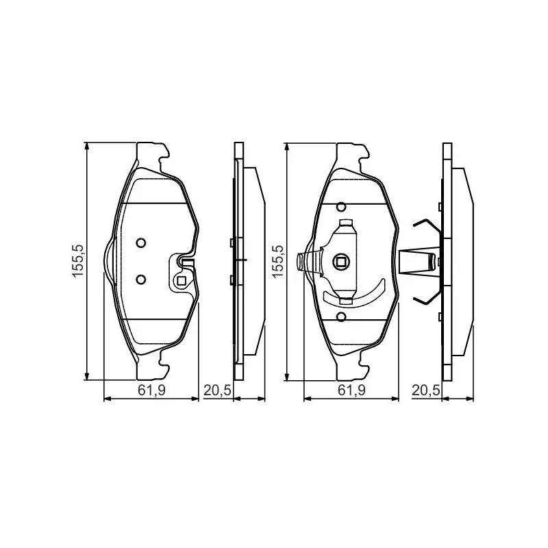 Jeu de 4 plaquettes de frein avant BOSCH 0 986 495 161