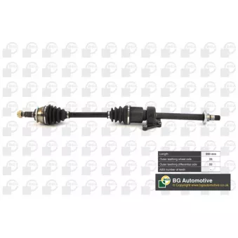 Arbre de transmission avant droit BGA DS0909RA