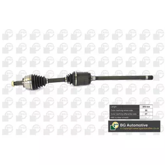 Arbre de transmission avant droit BGA DS0911RA