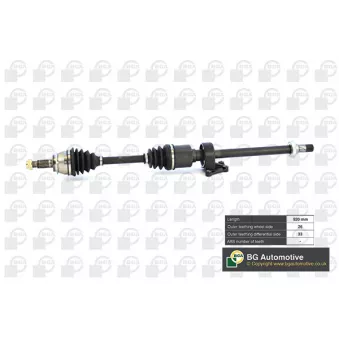 Arbre de transmission avant droit BGA DS0915R