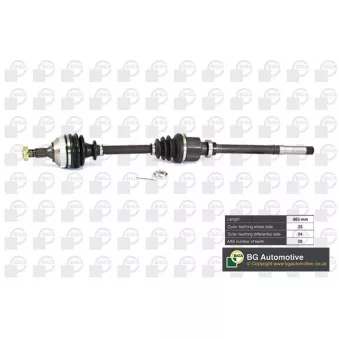 Arbre de transmission avant droit BGA DS1414RA