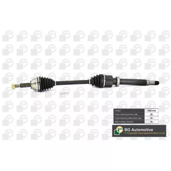 Arbre de transmission avant droit BGA DS2320RA