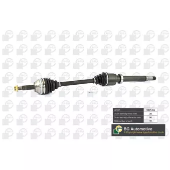 Arbre de transmission avant droit BGA DS2351RA