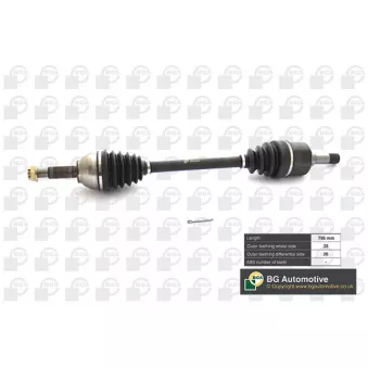 Arbre de transmission avant gauche BGA DS2353L