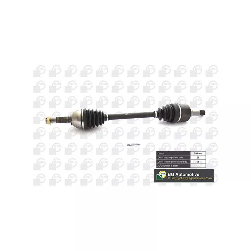 Arbre de transmission avant gauche BGA DS2353L