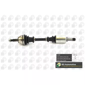 Arbre de transmission avant gauche BGA DS6701L