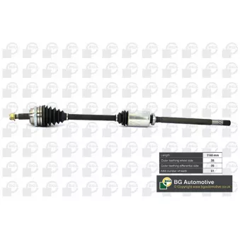 Arbre de transmission avant droit BGA DS7335RA