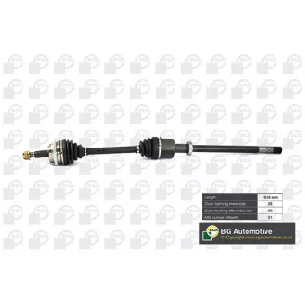Arbre de transmission avant droit BGA DS7352R
