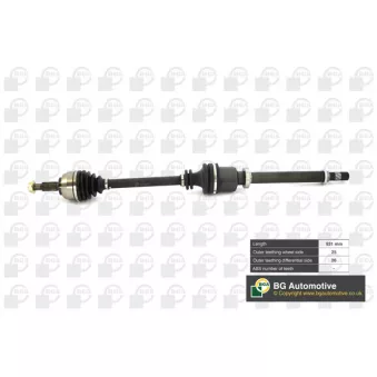 Arbre de transmission avant droit BGA DS7356R