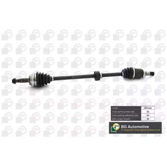 Arbre de transmission avant droit BGA DS7605RA