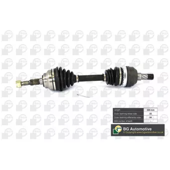 Arbre de transmission avant gauche BGA DS9509L
