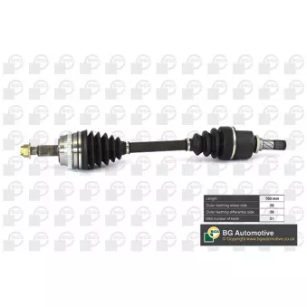 Arbre de transmission avant gauche BGA DS9528L