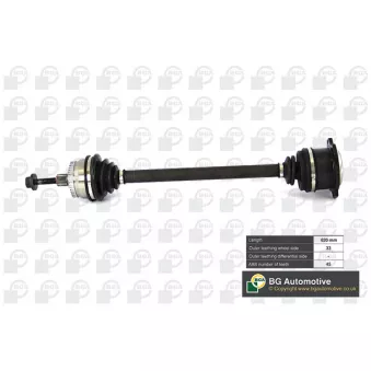 Arbre de transmission avant droit BGA DS9622RA