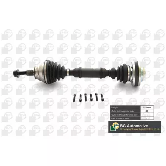 Arbre de transmission avant gauche BGA DS9631L