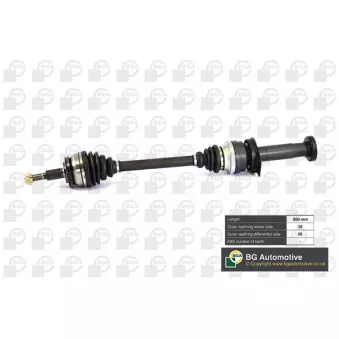 Arbre de transmission avant droit BGA DS9639R