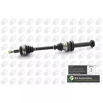 Arbre de transmission avant droit BGA DS9642R