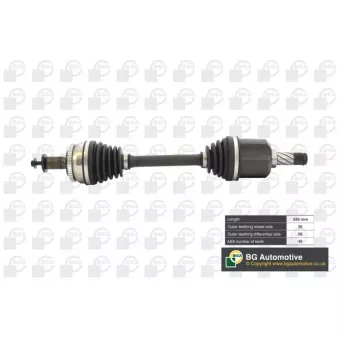 Arbre de transmission avant gauche BGA DS9706LA