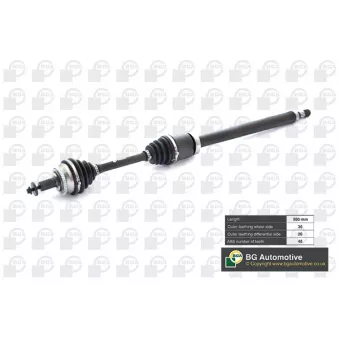 Arbre de transmission avant droit BGA DS9706RA