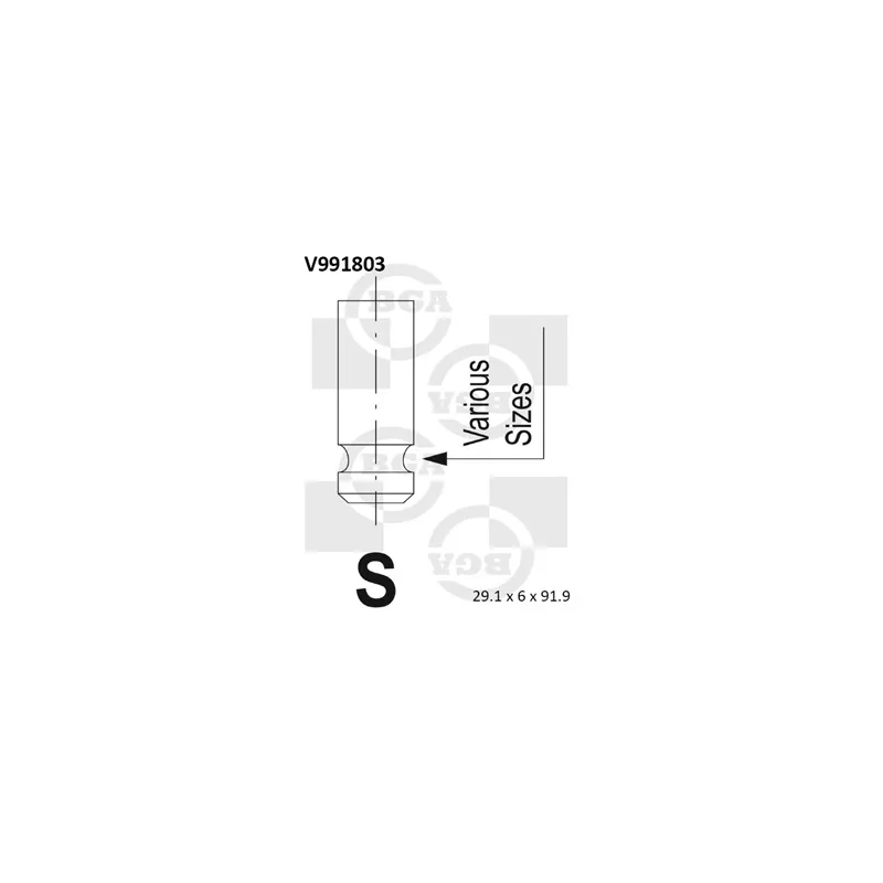 Soupape d'admission BGA V991803