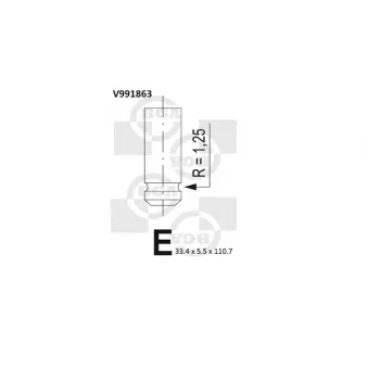 Soupape d'admission BGA V991863