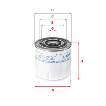 Filtre à huile SOFIMA S 3013 DR