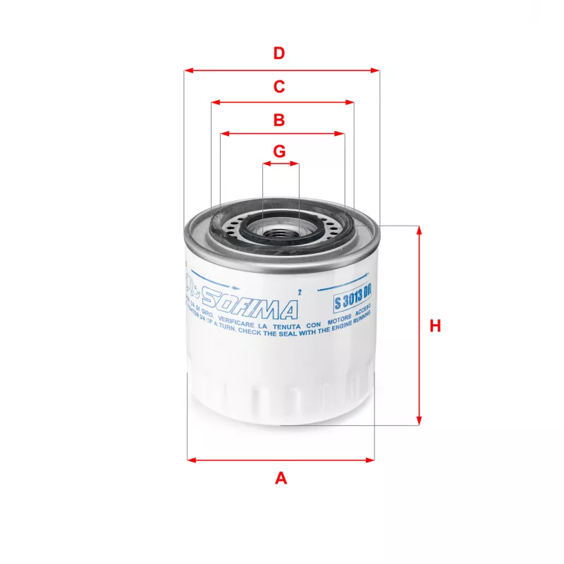 Filtre à huile SOFIMA S 3013 DR