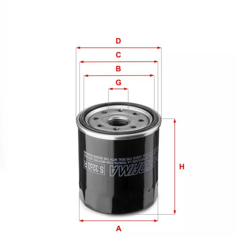 Filtre à huile SOFIMA S 3253 R