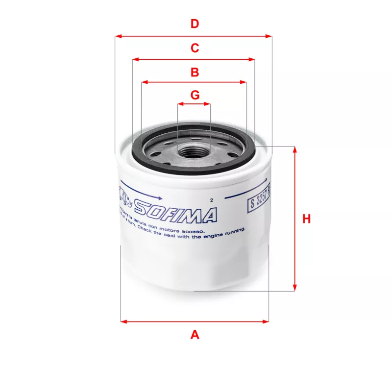 Filtre à huile SOFIMA S 3257 R
