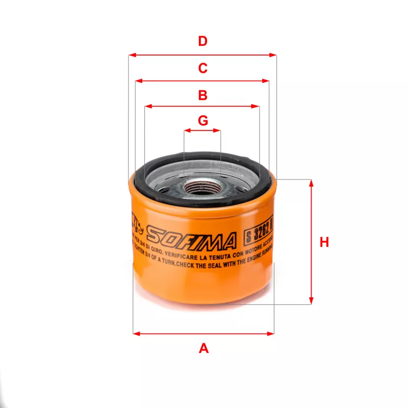 Filtre à huile SOFIMA S 3262 R