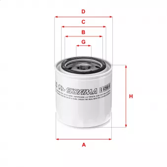 Filtre à huile SOFIMA S 6250 R