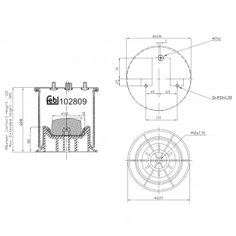 Ressort pneumatique, suspension pneumatique arrière droit FEBI BILSTEIN 102809