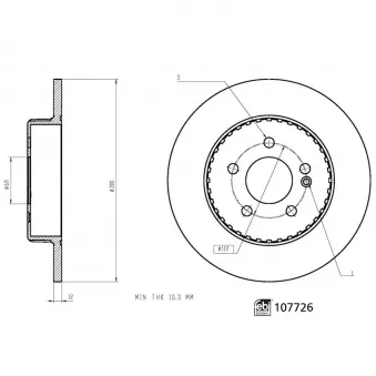 Jeu de 2 disques de frein arrière FEBI BILSTEIN 107726