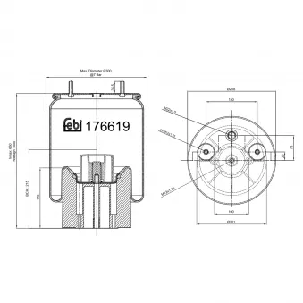 Ressort pneumatique, suspension pneumatique FEBI BILSTEIN