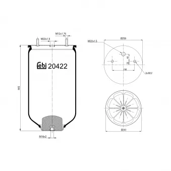 Soufflet à air, suspension pneumatique FEBI BILSTEIN 20422