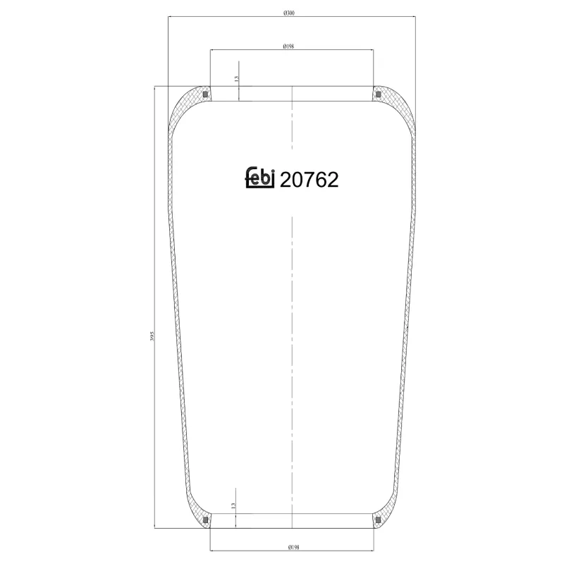 Soufflet à air, suspension pneumatique FEBI BILSTEIN 20762