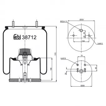 Soufflet à air, suspension pneumatique FEBI BILSTEIN
