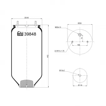 Soufflet à air, suspension pneumatique FEBI BILSTEIN 39848