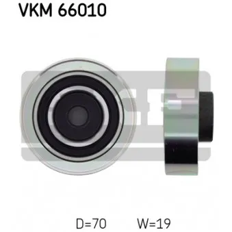 Poulie renvoi/transmission, courroie trapézoïdale à nervures SKF VKM 66010
