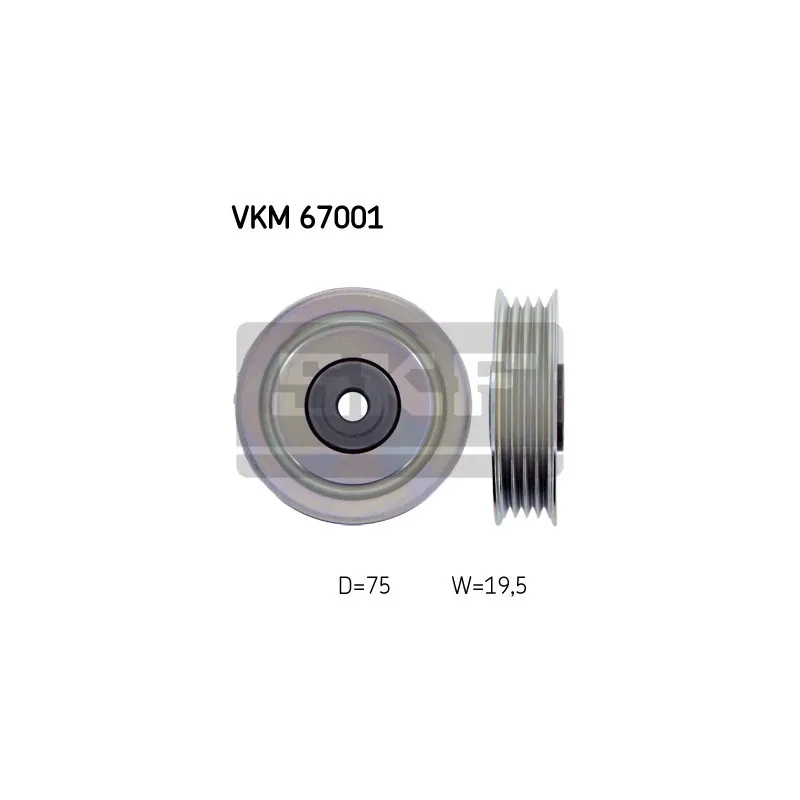 Poulie renvoi/transmission, courroie trapézoïdale à nervures SKF VKM 67001