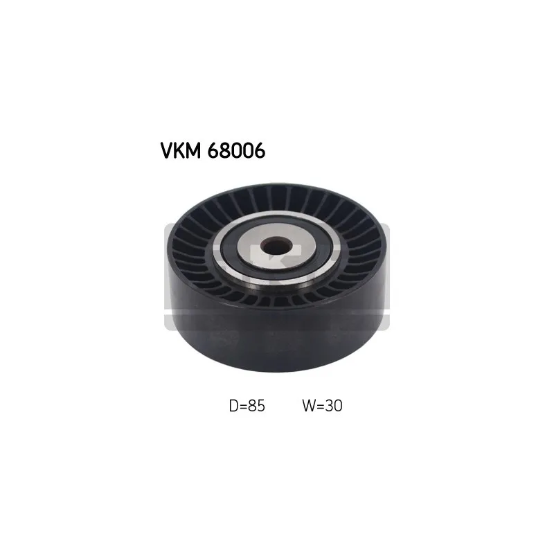 Poulie renvoi/transmission, courroie trapézoïdale à nervures SKF VKM 68006