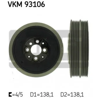 Poulie, vilebrequin SKF VKM 93106